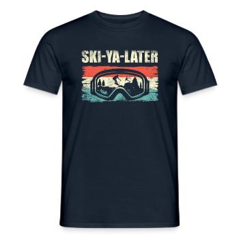 Ski-ya Später Skibrille Skifahren Liebhaber Eisski - Männer T-Shirt - Navy - Vorne - AI Model Male 178 light (178cm)