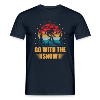Go ice skiing with the snowski lover - Men's T-Shirt - navy - Front - AI Model Male 178 light (178cm)