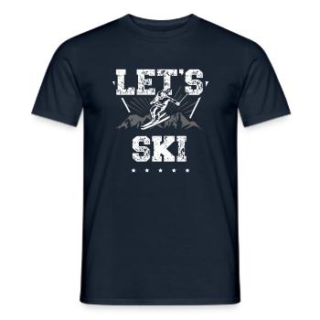 Let's Ski Snow Skiing Ice Ski Winter Sport - Männer T-Shirt - Navy - Vorne - AI Model Male 178 light (178cm)