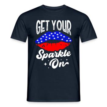 Obtenez votre éclat sur l’Américain - T-shirt homme - marine - Devant - AI Model Male 178 light (178cm)
