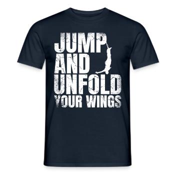 Springe Und Entfalte Deine Flügel Bungee-jumping - Männer T-Shirt - Navy - Vorne - AI Model Male 178 light (178cm)