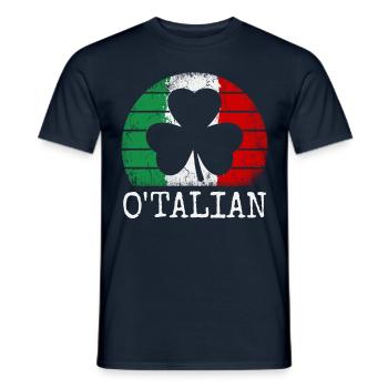O'talian St. Patrick Italian Pride Italy Flag - Men's T-Shirt - navy - Front - AI Model Male 178 light (178cm)