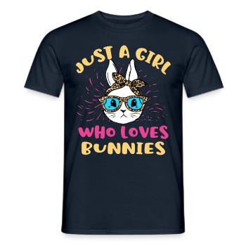 A Girl Who Loves Rabbits Rabbit Lover - Men's T-Shirt - navy - Front - AI Model Male 178 light (178cm)