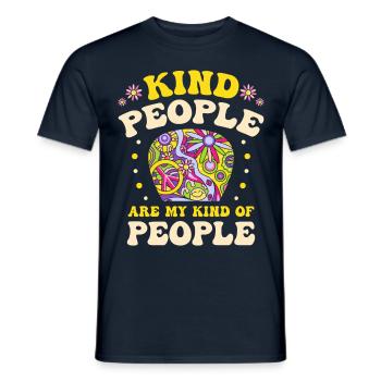 Friendly people are my kind of people, - Men's T-Shirt - navy - Front - AI Model Male 178 light (178cm)