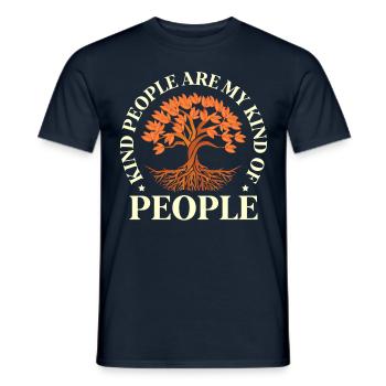 Friendly people are my kind of people, - Men's T-Shirt - navy - Front - AI Model Male 178 light (178cm)