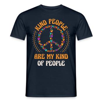 Friendly people are my kind of people, - Men's T-Shirt - navy - Front - AI Model Male 178 light (178cm)