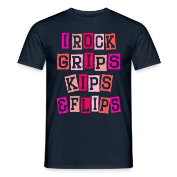 I Rock Grips Kipps And Flips Cartwheel Gymnast - T-shirt homme - marine - Devant - AI Model Male 178 light (178cm)