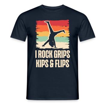 I Rock Grips Kipps And Flips Cartwheel Gymnast - Men's T-Shirt - navy - Front - AI Model Male 178 light (178cm)