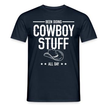 Ich Habe Den Ganzen Tag Cowboy-zeug Gemacht Bull - Männer T-Shirt - Navy - Vorne - AI Model Male 178 light (178cm)