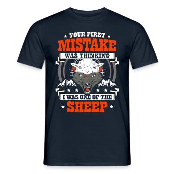 Faune Animal Loup-Garou Amoureux Loup Chuchoteur - T-shirt homme - marine - Devant - AI Model Male 178 light (178cm)