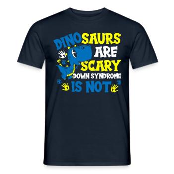 Les dinosaures sont effrayants Le syndrome de Down est - T-shirt homme - marine - Devant - AI Model Male 178 light (178cm)