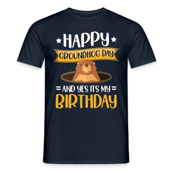 Alles Gute Zum Murmeltiertag Und Ja, Es Ist Mein - Männer T-Shirt - Navy - Vorne - AI Model Male 178 light (178cm)