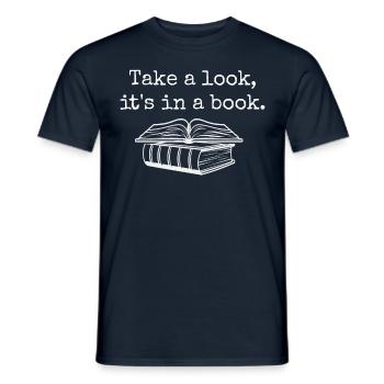 Take a look at the fact that it's in a - Men's T-Shirt - navy - Front - AI Model Male 178 light (178cm)