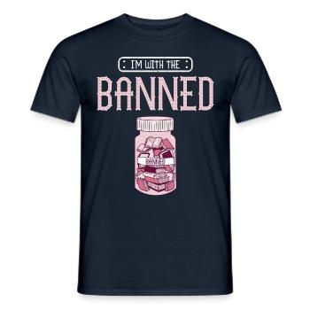 I'm with the banned bookworm - Men's T-Shirt - navy - Front - AI Model Male 178 light (178cm)