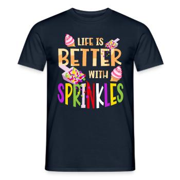 Life is better with sprinkles - Men's T-Shirt - navy - Front - AI Model Male 178 light (178cm)