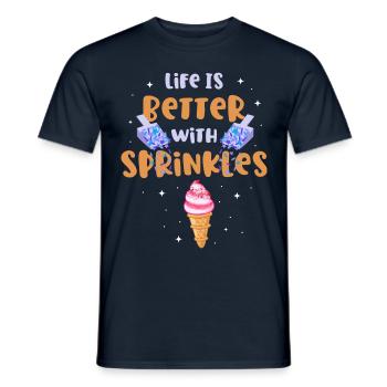 Life is better with sprinkles - Men's T-Shirt - navy - Front - AI Model Male 178 light (178cm)