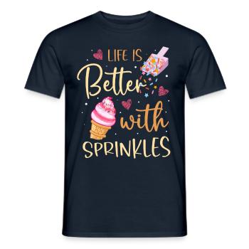 Life is better with sprinkles - Men's T-Shirt - navy - Front - AI Model Male 178 light (178cm)