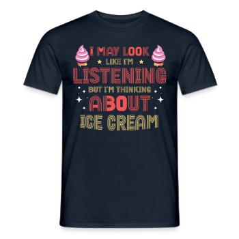 Amateurs de crème glacée gourmands aliments surgelés - T-shirt homme - marine - Devant - AI Model Male 178 light (178cm)
