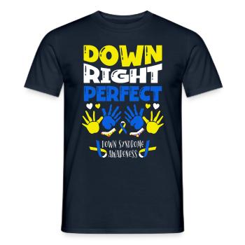Down Right Perfect Down Syndrome Awareness - Men's T-Shirt - navy - Front - AI Model Male 178 light (178cm)