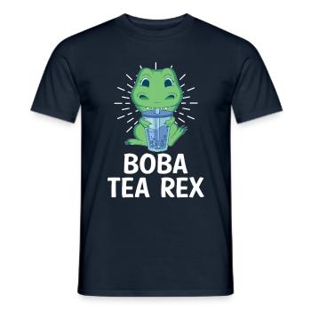 Boba Tea Rex Bubble Tea Lover Boba Tea Drinker - Men's T-Shirt - navy - Front - AI Model Male 178 light (178cm)