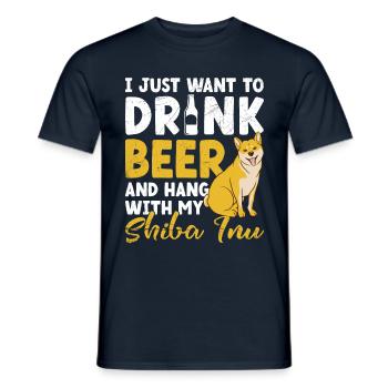 Shiba Inu Dog Lover Puppy Breeder Pet - T-shirt homme - marine - Devant - AI Model Male 178 light (178cm)