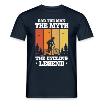 Dad, the man, the myth, the cycling legend, biker - Men's T-Shirt - navy - Front - AI Model Male 178 light (178cm)