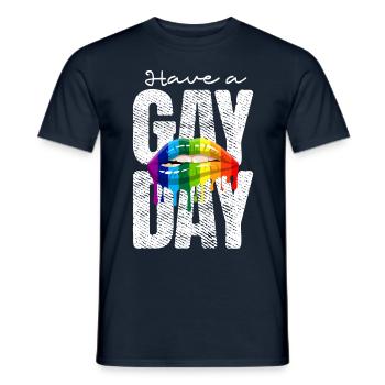 Avoir une journée gay gay sexuelle - T-shirt homme - marine - Devant - AI Model Male 178 light (178cm)