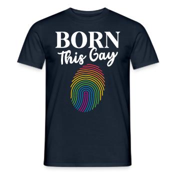 Né ce gay diversité sexuelle gay - T-shirt homme - marine - Devant - AI Model Male 178 light (178cm)
