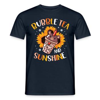 Buveur de thé à bulles et de thé Boba Sunshine - T-shirt homme - marine - Devant - AI Model Male 178 light (178cm)