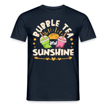 Buveur de thé à bulles et de thé Boba Sunshine - T-shirt homme - marine - Devant - AI Model Male 178 light (178cm)