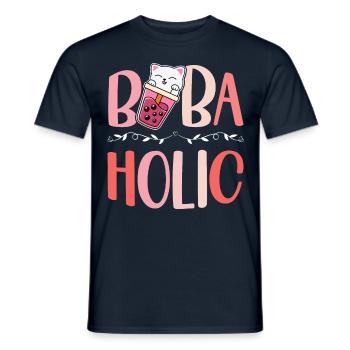 Bobaholic Bubble Tea Lover Boba Tea Drinker - Men's T-Shirt - navy - Front - AI Model Male 178 light (178cm)