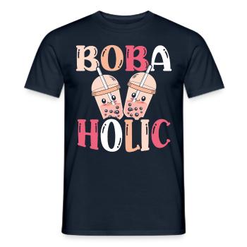 Bobaholic Bubble Tea Lover Boba Tea Drinker - Men's T-Shirt - navy - Front - AI Model Male 178 light (178cm)
