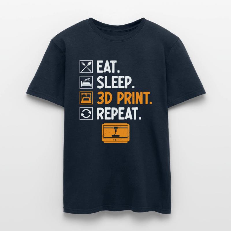 Alimentation Sommeil Impression 3D Buse Répéter Impression 3D T-shirt homme