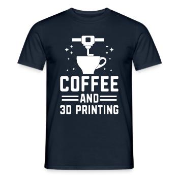 Coffee And 3D Printing Caffeine Nozzle 3D Printer - Men's T-Shirt - navy - Front - AI Model Male 178 light (178cm)