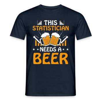 Dieser Statistiker Braucht Eine Bierjob-statistik - Männer T-Shirt - Navy - Vorne - AI Model Male 178 light (178cm)