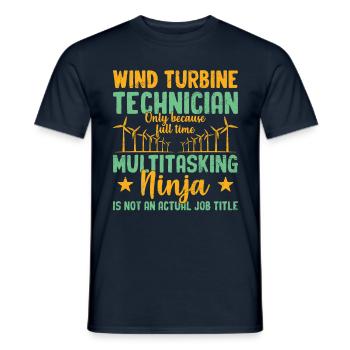 Technicien en éoliennes Windmill Renewables - T-shirt homme - marine - Devant - AI Model Male 178 light (178cm)