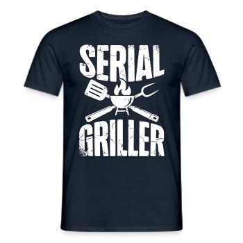 Serial Griller Meat Eater Barbecue Lover - Men's T-Shirt - navy - Front - AI Model Male 178 light (178cm)