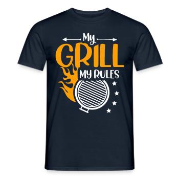 Mon Grill Mes Règles Mangeurs de viande Grillades - T-shirt homme - marine - Devant - AI Model Male 178 light (178cm)
