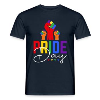Fierté Gay Diversité sexuelle Gay Fierté gay - T-shirt homme - marine - Devant - AI Model Male 178 light (178cm)