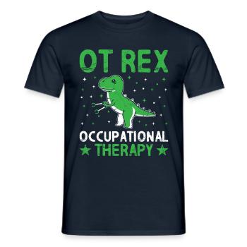 Ot Rex Ergothérapie Paléontologie des dinosaures - T-shirt homme - marine - Devant - AI Model Male 178 light (178cm)