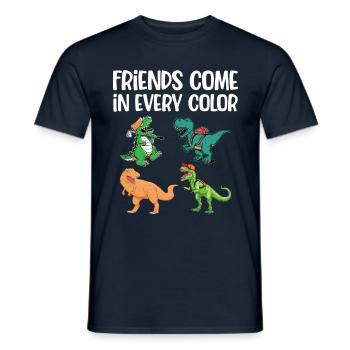 Dinosaure Dino préhistorique futur - T-shirt homme - marine - Devant - AI Model Male 178 light (178cm)