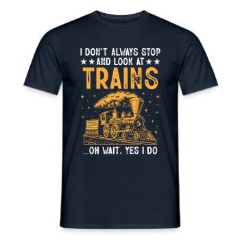 Train Enthusiast Locomotive de chemin de fer - T-shirt homme - marine - Devant - AI Model Male 178 light (178cm)