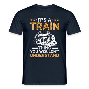 C’est un truc de train que vous ne comprenez pas - T-shirt homme - marine - Devant - AI Model Male 178 light (178cm)