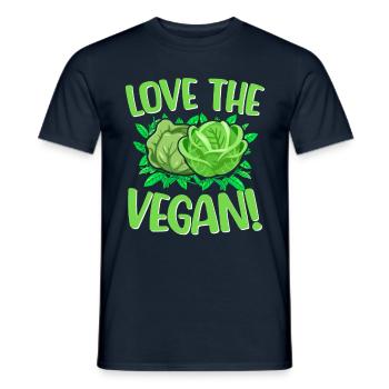Love the Vegan Foodie Vegetarian - Men's T-Shirt - navy - Front - AI Model Male 178 light (178cm)