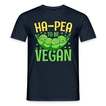 Ha-pea To Be Vegan Foodie Légumes végétariens - T-shirt homme - marine - Devant - AI Model Male 178 light (178cm)