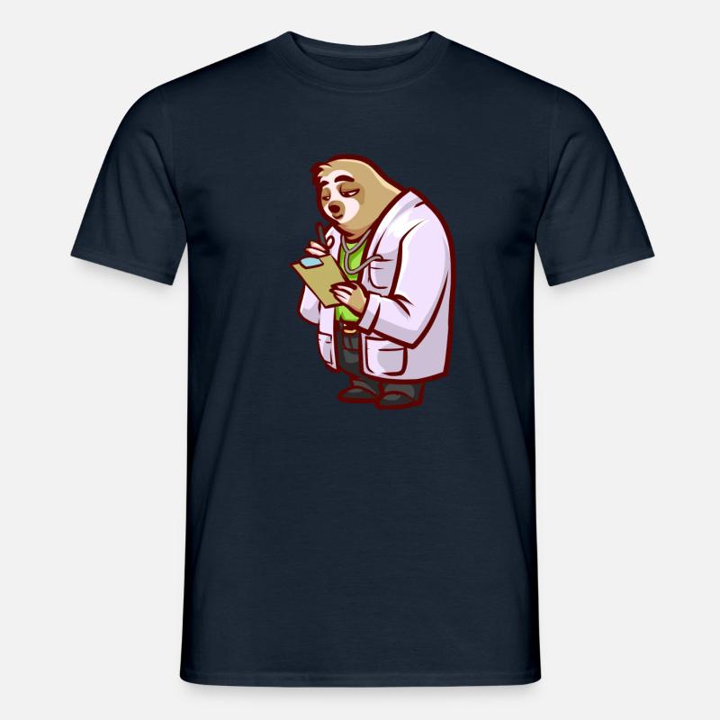 Faultier Arzt oder Doktor Ärzte Geschenk - Männer T-Shirt - Navy