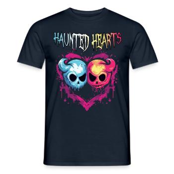 Halloween Haunted Hearts T-Shirt - Männer T-Shirt - Navy - Vorne - AI Model Male 178 light (178cm)
