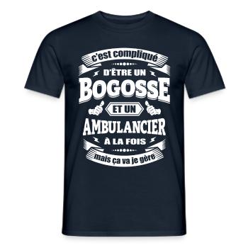 BOGOSSE ET AMBULANCIER - T-shirt homme - marine - Devant - AI Model Male 178 light (178cm)