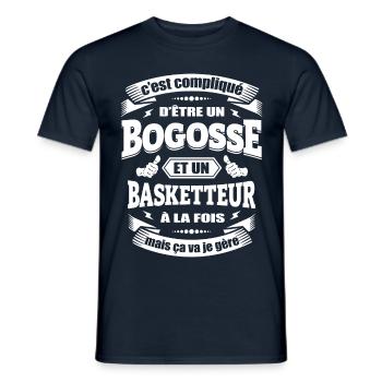 BOGOSSE ET BASKETTEUR - T-shirt homme - marine - Devant - AI Model Male 178 light (178cm)