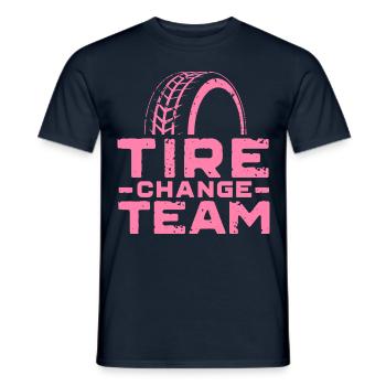 Équipe de changement de pneus changement de roue changement de pneus - T-shirt homme - marine - Devant - AI Model Male 178 light (178cm)
